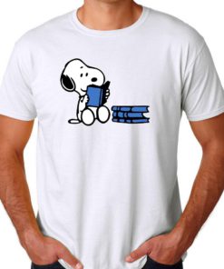 Snoopy reading a book Mens Womens Adult T-shirts