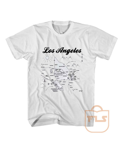 Los Angeles Map Skecth T Shirt