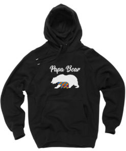 Papa Bear Autism Dad Gift Pullover Hoodie
