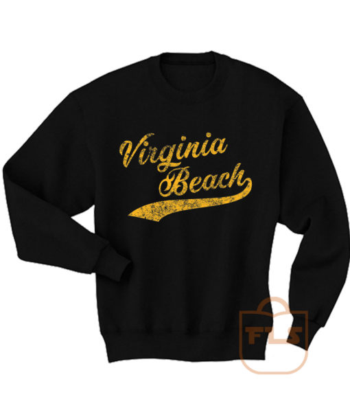 Virginia Beach Typography Baseball Font Sweatshirt Men Women