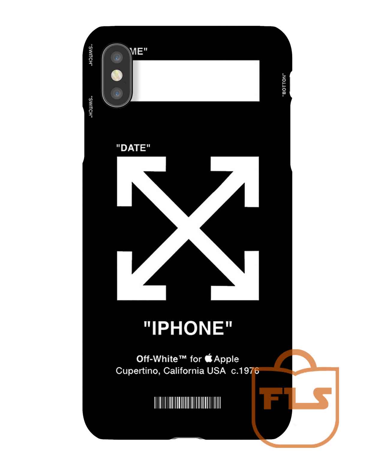 Kinderpaleis achterzijde Baffle Black OFF-WHITE iPhone Case 7/7 Plus,8/8 Plus,X,XS,XR,XS,Max- FEROLOS.COM