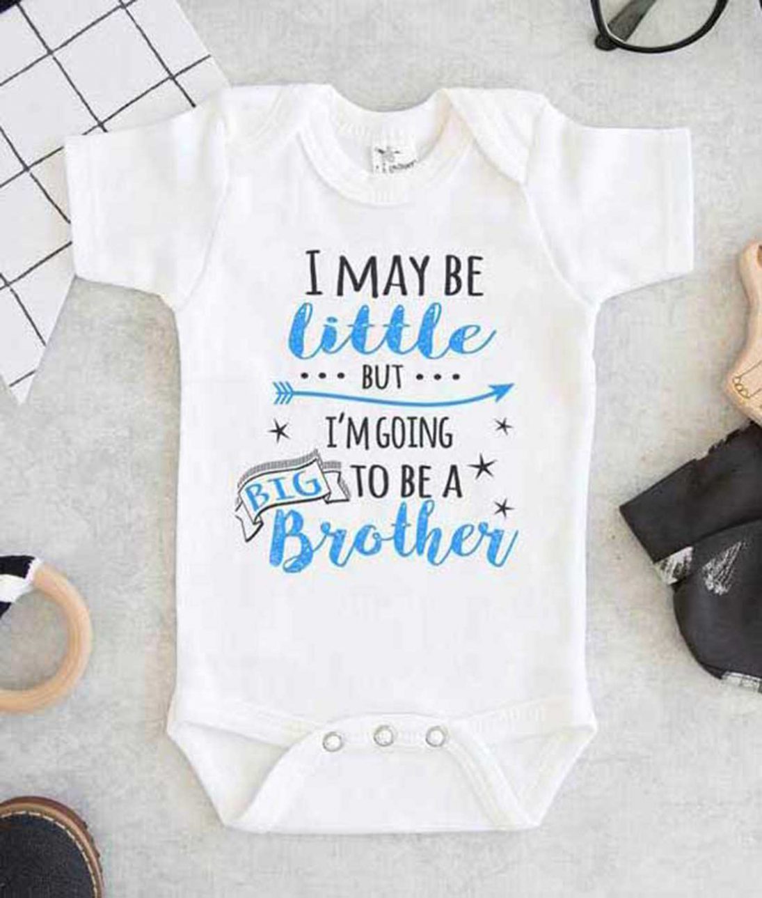 I May Be Little But Im Going To Be A Big Brother Baby Onesie- FEROLOS.COM