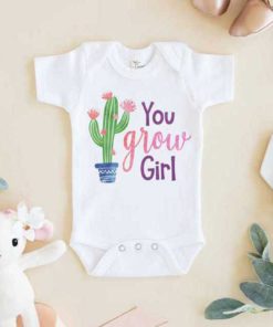 You Grow Girl Cactus Baby Onesie