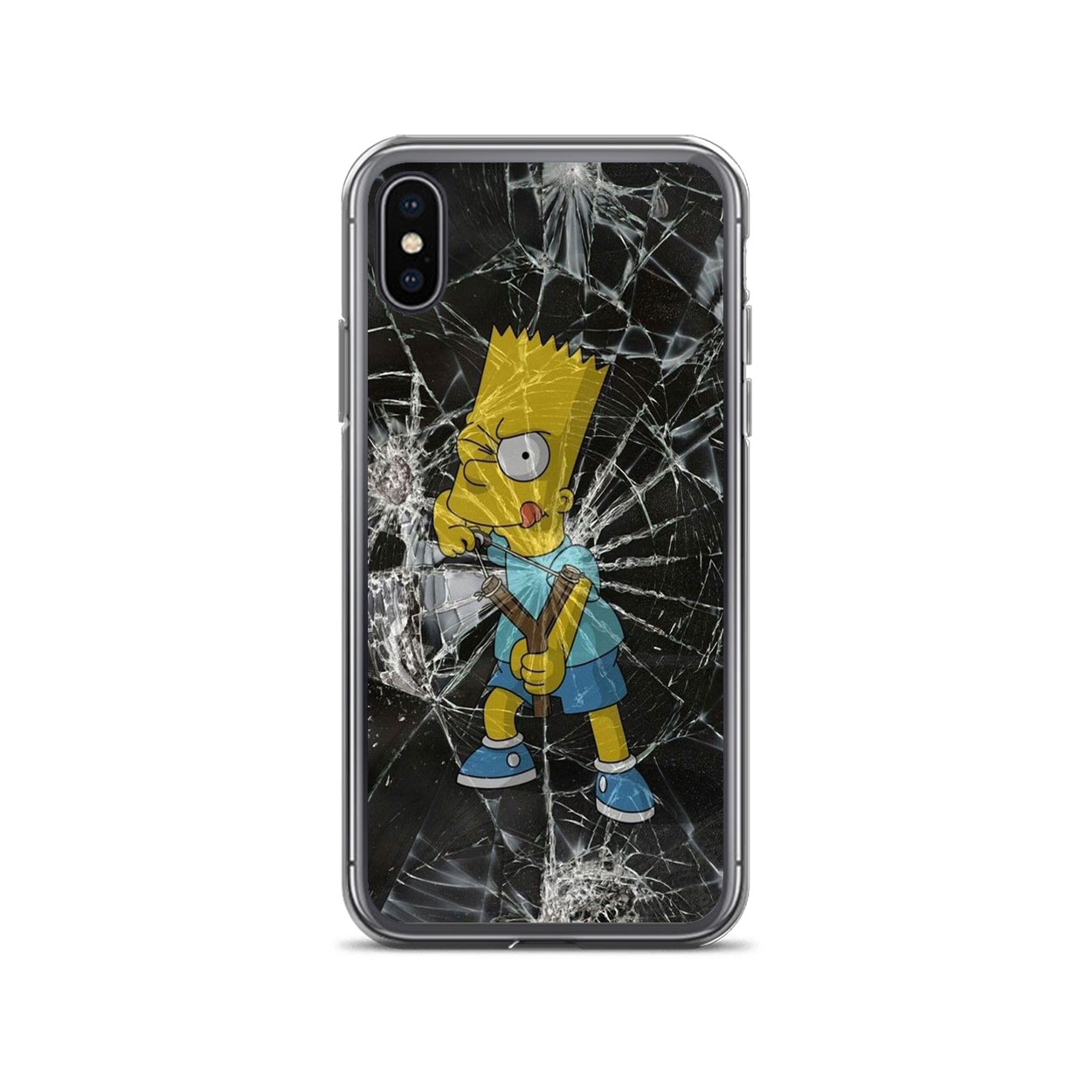 Bart Simpson Cracked Glass Iphone Case For Xs Xs Max Xr X 8 8 Plus 7
