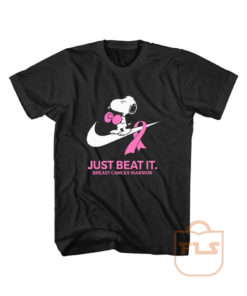 Just Beat It Breast Cancer Warrior Snoopy T Shirt