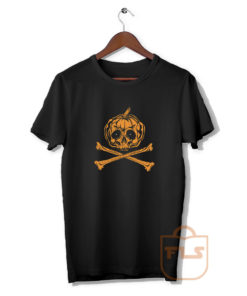 Pumpkin Skull Pirate Halloween T Shirt