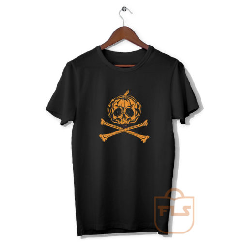 Pumpkin Skull Pirate Halloween T Shirt