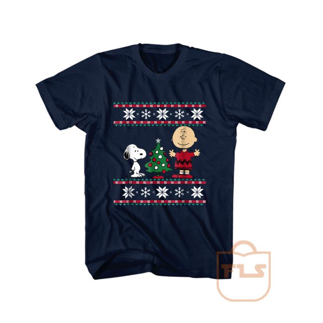 Peanuts Snoopy And Woodstock Christmas Holiday T Shirt- Ferolos.com