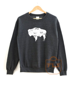 Bison Wyoming Flag Sweatshirt