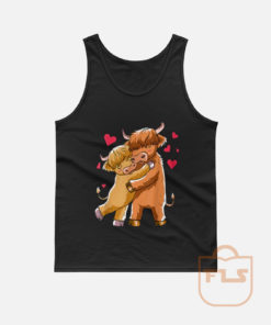 Cuddle Highland Cattle Scottish Cow Farmers Tank Top