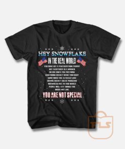 Hey Snowflake Not Special Protest Political Statement USA Military Service Freedom Army T Shirt