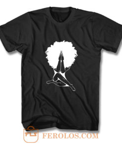 Afro Woman Praying Funny T Shirt