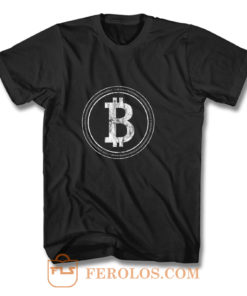 Bitcoin Blockchain Cryptocurrency Electronic Cash Mining Digital Gold Log In T Shirt