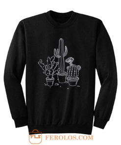 Cactus Drawing Grunge Sweatshirt