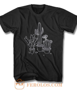 Cactus Drawing Grunge T Shirt