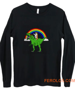 Corgi Riding T Rex Dinosaur Long Sleeve