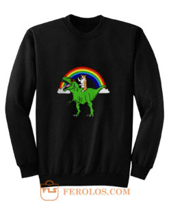 Corgi Riding T Rex Dinosaur Sweatshirt