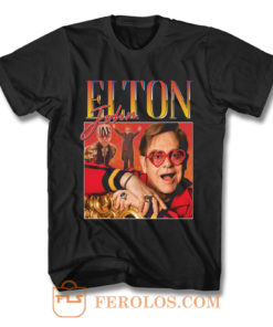 Elton John Homage Vintage Music T Shirt