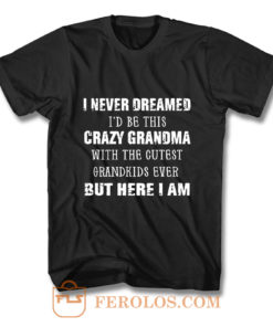 I Never Dreamed Id Be This Crazy Grandma with The Cutest Grandkids Ever But Here I Am T Shirt