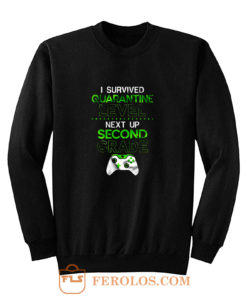 I survived quarantine level next up second grade game lockdown Sweatshirt