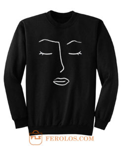 Line Art Face Drawing Sweatshirt