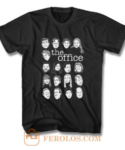 The US Office Character Faces T Shirt