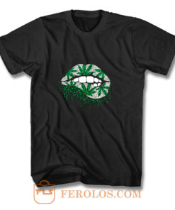 Weed Lips Cannabis T Shirt