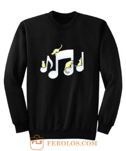 Cats Playing On Musical Notes Sweatshirt