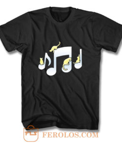 Cats Playing On Musical Notes T Shirt