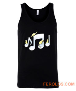 Cats Playing On Musical Notes Tank Top