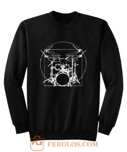 Da Vinci Drums Rock Drummer Sweatshirt