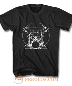 Da Vinci Drums Rock Drummer T Shirt