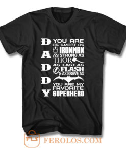 Daddy Superhero Marvel Thor Ironman T Shirt