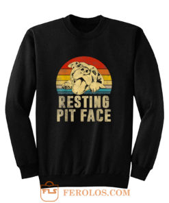 Dog Pitbull Resting Pit Face Vintage Sweatshirt