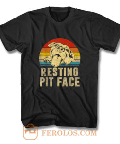 Dog Pitbull Resting Pit Face Vintage T Shirt