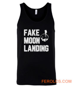Fake News Landing Mission Conspiracy Theory Tank Top