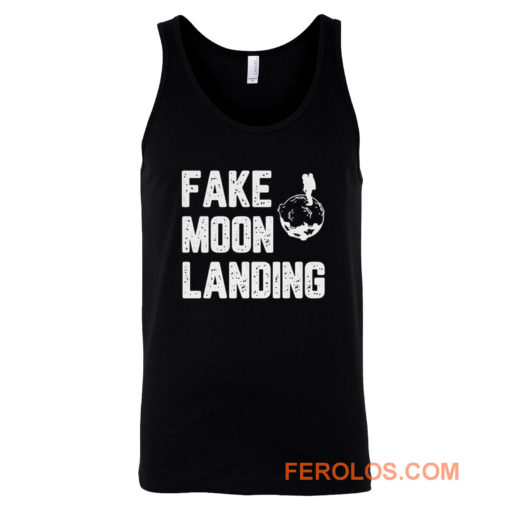 Fake News Landing Mission Conspiracy Theory Tank Top