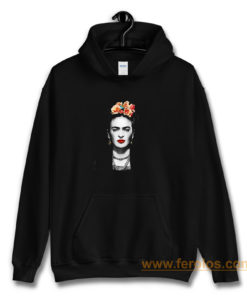 Frida Kahlo With Flowers Poster Artwork Long Sleeve Hoodie