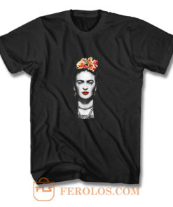 Frida Kahlo With Flowers Poster Artwork Long Sleeve T Shirt