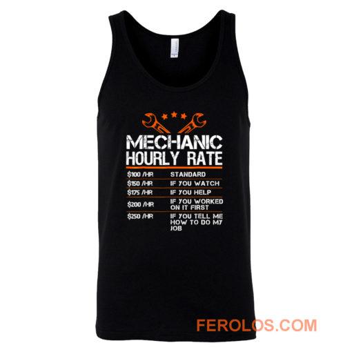 Funny Mechanic Hourly Rate Tank Top