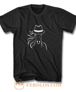 Horse With Fedora Hat T Shirt