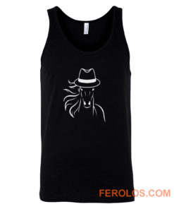 Horse With Fedora Hat Tank Top