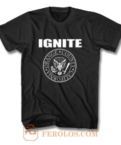 IGNITE PRESIDENT BLACK HARDCORE ORANGE COUNTY CALIFORNIA T Shirt