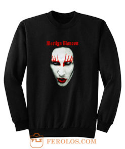 MARILYN MANSON Big Face Red Lips Gothic Sweatshirt