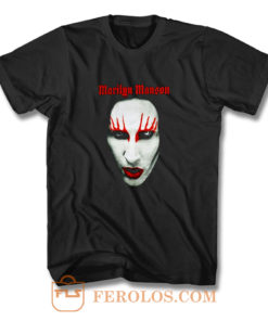 MARILYN MANSON Big Face Red Lips Gothic T Shirt