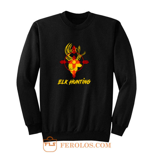 New Mexico State Flag Elk Hunting Sweatshirt