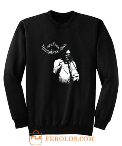 New Neil Young Tonights The Night Album Cover Mens Black Sweatshirt
