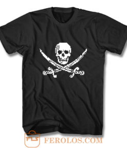 Pixel Skull and Crossbones T Shirt