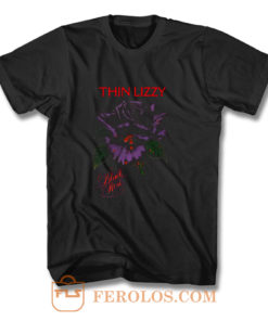 Thin Lizzy black rose T Shirt