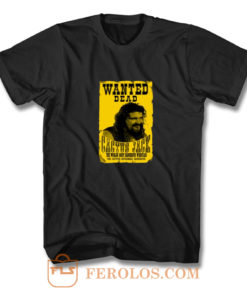Cactus Jack Mick Foley Yellow Poster Wanted Dead T Shirt
